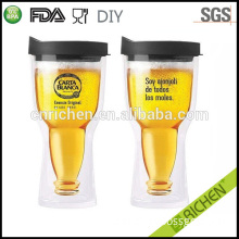 Double wall funny and fancy frozen drink glass cups for beer